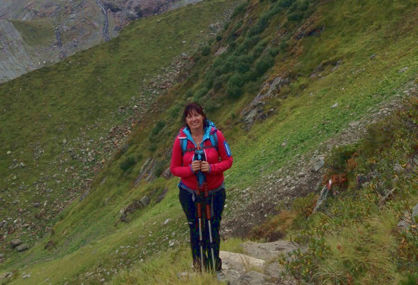 Gastgeberin Mathilde beim Wandern