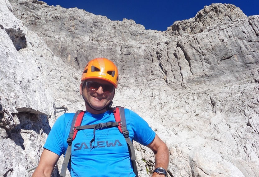 Hausherr Peter beim Klettern